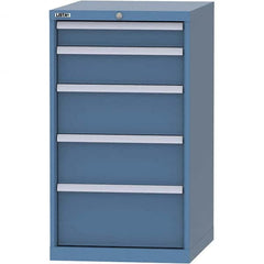 LISTA - 5 Drawer, 99 Compartment Bright Blue Steel Modular Storage Cabinet - Exact Tool & Supply