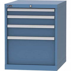 LISTA - 4 Drawer, 99 Compartment Bright Blue Steel Modular Storage Cabinet - Exact Tool & Supply