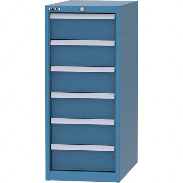LISTA - 6 Drawer, 45 Compartment Bright Blue Steel Modular Storage Cabinet - Exact Tool & Supply
