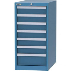 LISTA - 7 Drawer, 45 Compartment Bright Blue Steel Modular Storage Cabinet - Exact Tool & Supply
