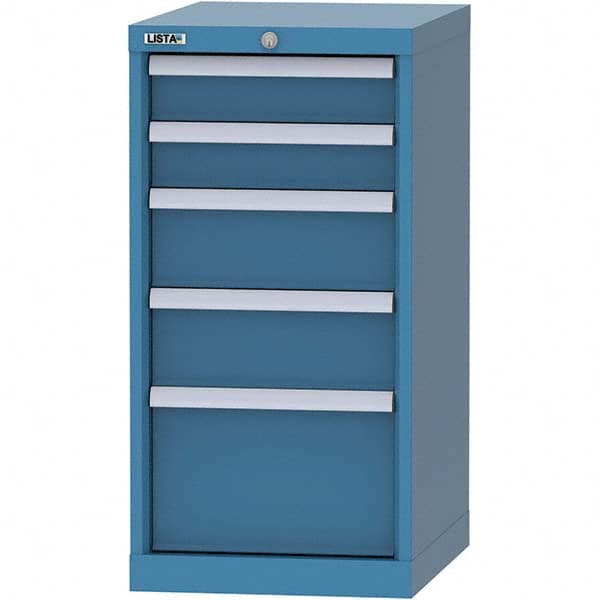 LISTA - 5 Drawer, 216 Compartment Bright Blue Steel Modular Storage Cabinet - Exact Tool & Supply