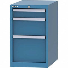 LISTA - 3 Drawer, 45 Compartment Bright Blue Steel Modular Storage Cabinet - Exact Tool & Supply