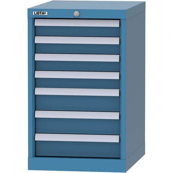 LISTA - 7 Drawer, 216 Compartment Bright Blue Steel Modular Storage Cabinet - Exact Tool & Supply