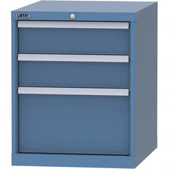 LISTA - 3 Drawer, 99 Compartment Bright Blue Steel Modular Storage Cabinet - Exact Tool & Supply