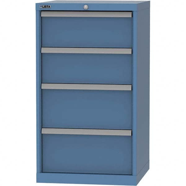 LISTA - 4 Drawer, 84 Compartment Bright Blue Steel Modular Storage Cabinet - Exact Tool & Supply