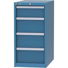 LISTA - 4 Drawer, 45 Compartment Bright Blue Steel Modular Storage Cabinet - Exact Tool & Supply