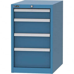 LISTA - 4 Drawer, 45 Compartment Bright Blue Steel Modular Storage Cabinet - Exact Tool & Supply