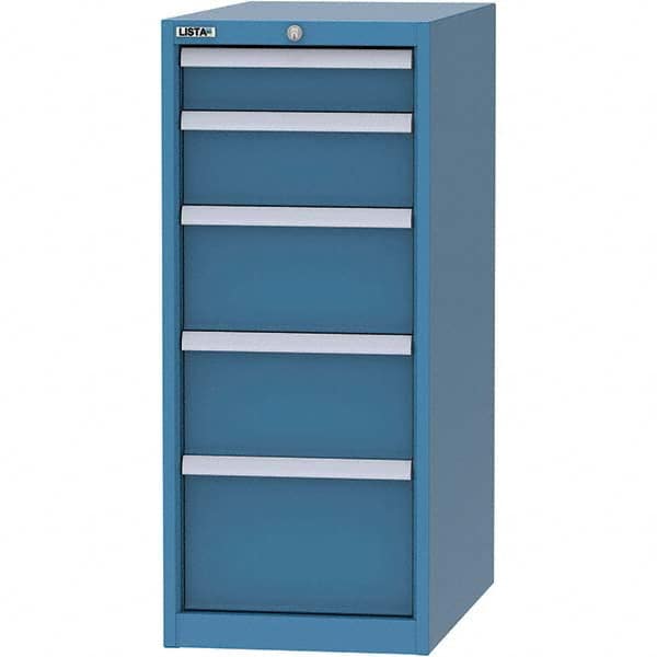 LISTA - 5 Drawer, 45 Compartment Bright Blue Steel Modular Storage Cabinet - Exact Tool & Supply
