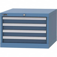 LISTA - 4 Drawer, 99 Compartment Bright Blue Steel Modular Storage Cabinet - Exact Tool & Supply