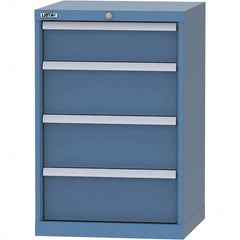 LISTA - 4 Drawer, 84 Compartment Bright Blue Steel Modular Storage Cabinet - Exact Tool & Supply