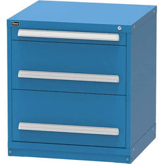 Vidmar - 3 Drawer, 344 Compartment Bright Blue Steel Modular Storage Cabinet - Exact Tool & Supply