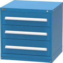 Vidmar - 3 Drawer Bright Blue Steel Modular Storage Cabinet - Exact Tool & Supply