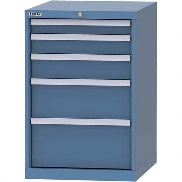 LISTA - 5 Drawer, 99 Compartment Bright Blue Steel Modular Storage Cabinet - Exact Tool & Supply