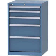 LISTA - 5 Drawer, 99 Compartment Bright Blue Steel Modular Storage Cabinet - Exact Tool & Supply