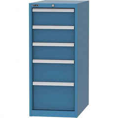 LISTA - 5 Drawer, 45 Compartment Bright Blue Steel Modular Storage Cabinet - Exact Tool & Supply