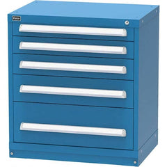 Vidmar - 5 Drawer, 45 Compartment Bright Blue Steel Modular Storage Cabinet - Exact Tool & Supply