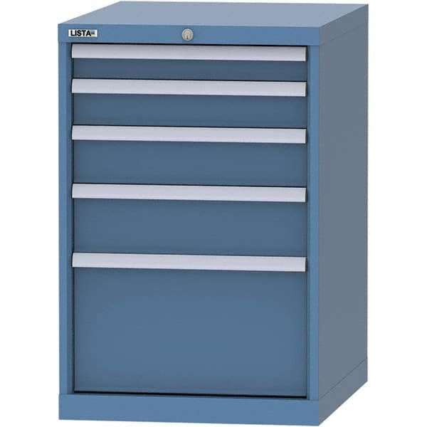 LISTA - 4 Drawer, 99 Compartment Bright Blue Steel Modular Storage Cabinet - Exact Tool & Supply