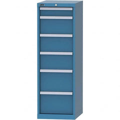LISTA - 6 Drawer, 216 Compartment Bright Blue Steel Modular Storage Cabinet - Exact Tool & Supply