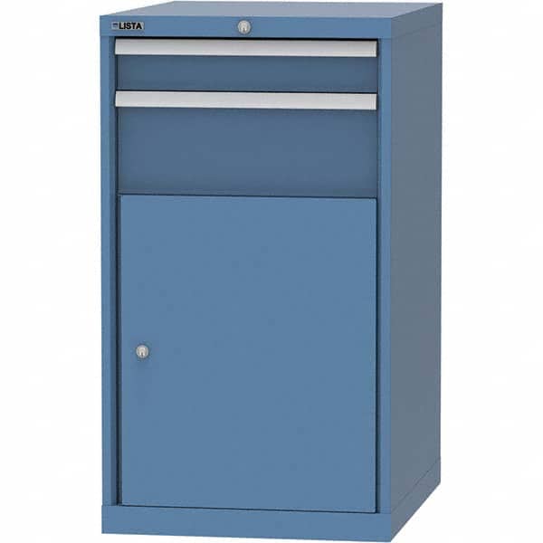 LISTA - 4 Drawer, 99 Compartment Bright Blue Steel Modular Storage Cabinet - Exact Tool & Supply