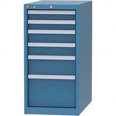 LISTA - 6 Drawer, 45 Compartment Bright Blue Steel Modular Storage Cabinet - Exact Tool & Supply
