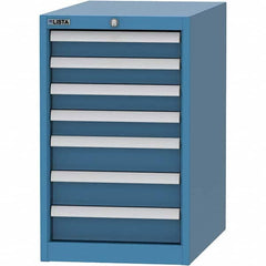 LISTA - 7 Drawer, 45 Compartment Bright Blue Steel Modular Storage Cabinet - Exact Tool & Supply