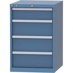LISTA - 4 Drawer, 99 Compartment Bright Blue Steel Modular Storage Cabinet - Exact Tool & Supply