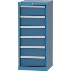 LISTA - 6 Drawer, 216 Compartment Bright Blue Steel Modular Storage Cabinet - Exact Tool & Supply