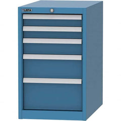 LISTA - 5 Drawer, 45 Compartment Bright Blue Steel Modular Storage Cabinet - Exact Tool & Supply