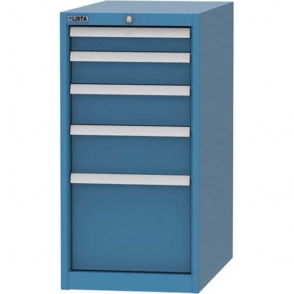 LISTA - 5 Drawer, 45 Compartment Bright Blue Steel Modular Storage Cabinet - Exact Tool & Supply