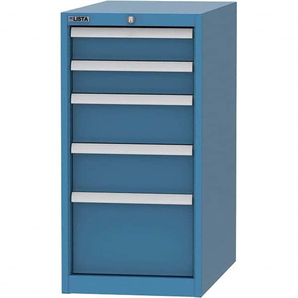 LISTA - 5 Drawer, 45 Compartment Bright Blue Steel Modular Storage Cabinet - Exact Tool & Supply