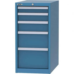 LISTA - 5 Drawer, 45 Compartment Bright Blue Steel Modular Storage Cabinet - Exact Tool & Supply