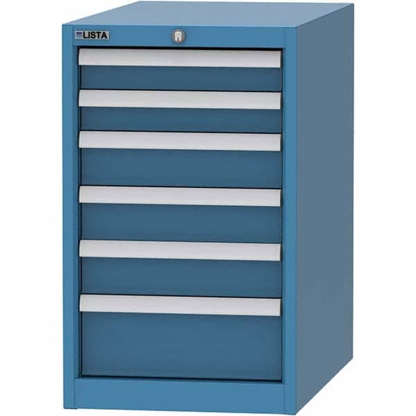 LISTA - 6 Drawer, 45 Compartment Bright Blue Steel Modular Storage Cabinet - Exact Tool & Supply