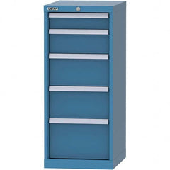 LISTA - 5 Drawer, 216 Compartment Bright Blue Steel Modular Storage Cabinet - Exact Tool & Supply