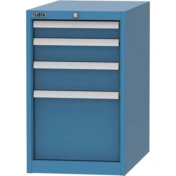 LISTA - 4 Drawer, 45 Compartment Bright Blue Steel Modular Storage Cabinet - Exact Tool & Supply