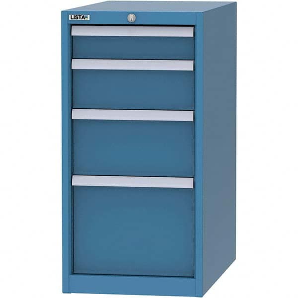 LISTA - 3 Drawer, 45 Compartment Bright Blue Steel Modular Storage Cabinet - Exact Tool & Supply