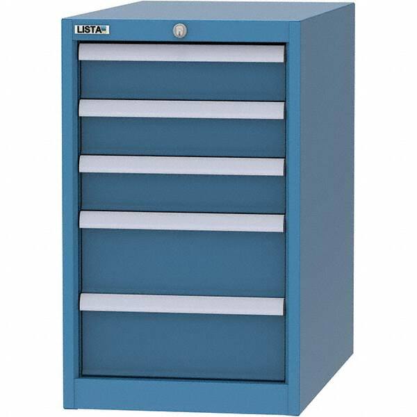 LISTA - 5 Drawer, 45 Compartment Bright Blue Steel Modular Storage Cabinet - Exact Tool & Supply