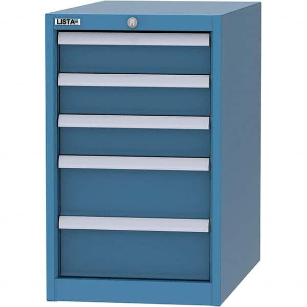 LISTA - 5 Drawer, 45 Compartment Bright Blue Steel Modular Storage Cabinet - Exact Tool & Supply