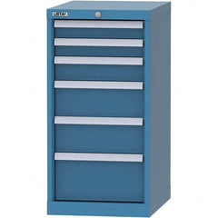 LISTA - 6 Drawer, 216 Compartment Bright Blue Steel Modular Storage Cabinet - Exact Tool & Supply