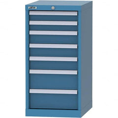 LISTA - 7 Drawer, 216 Compartment Bright Blue Steel Modular Storage Cabinet - Exact Tool & Supply