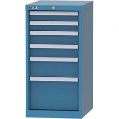 LISTA - 6 Drawer, 216 Compartment Bright Blue Steel Modular Storage Cabinet - Exact Tool & Supply