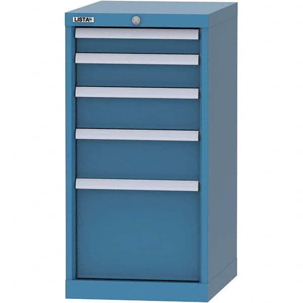LISTA - 5 Drawer, 216 Compartment Bright Blue Steel Modular Storage Cabinet - Exact Tool & Supply