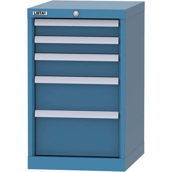LISTA - 5 Drawer, 216 Compartment Bright Blue Steel Modular Storage Cabinet - Exact Tool & Supply