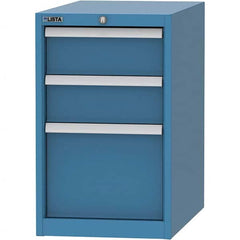 LISTA - 3 Drawer, 45 Compartment Bright Blue Steel Modular Storage Cabinet - Exact Tool & Supply