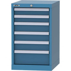 LISTA - 6 Drawer, 216 Compartment Bright Blue Steel Modular Storage Cabinet - Exact Tool & Supply