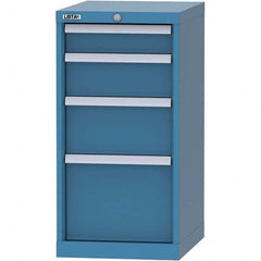 LISTA - 4 Drawer, 216 Compartment Bright Blue Steel Modular Storage Cabinet - Exact Tool & Supply