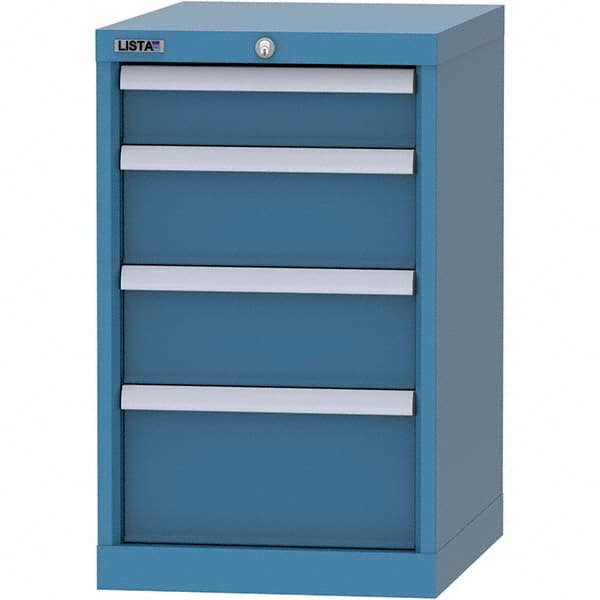 LISTA - 4 Drawer, 216 Compartment Bright Blue Steel Modular Storage Cabinet - Exact Tool & Supply