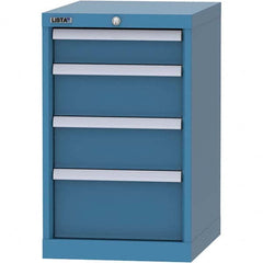 LISTA - 4 Drawer, 216 Compartment Bright Blue Steel Modular Storage Cabinet - Exact Tool & Supply