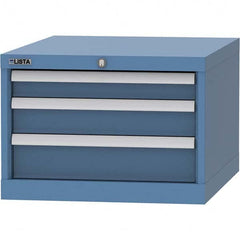 LISTA - 3 Drawer, 99 Compartment Bright Blue Steel Modular Storage Cabinet - Exact Tool & Supply