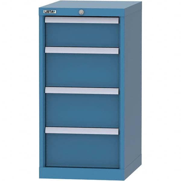 LISTA - 4 Drawer, 216 Compartment Bright Blue Steel Modular Storage Cabinet - Exact Tool & Supply