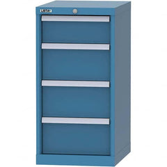 LISTA - 4 Drawer, 216 Compartment Bright Blue Steel Modular Storage Cabinet - Exact Tool & Supply